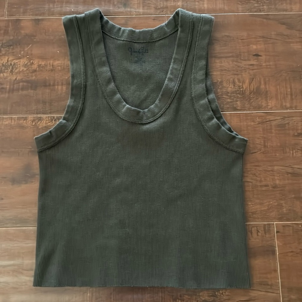 Brandy Melville Tank Top, Dark Brown, Ribbed, Cropped, Like New!! One Size